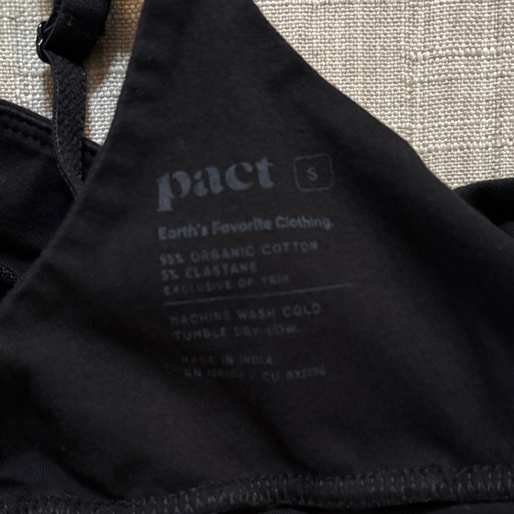 Pact Black Bralette with Lace Detail - Picture 2 of 3